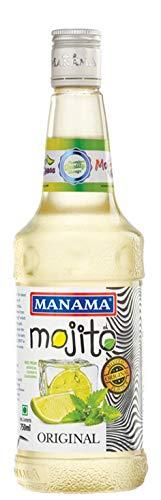 Manama Manama Lime and Mint Mojito Syrup, Blue Curacao Syrup, Pinacolada Syrup and Original Mojito Syrup, 750ML Each, Pack of 4