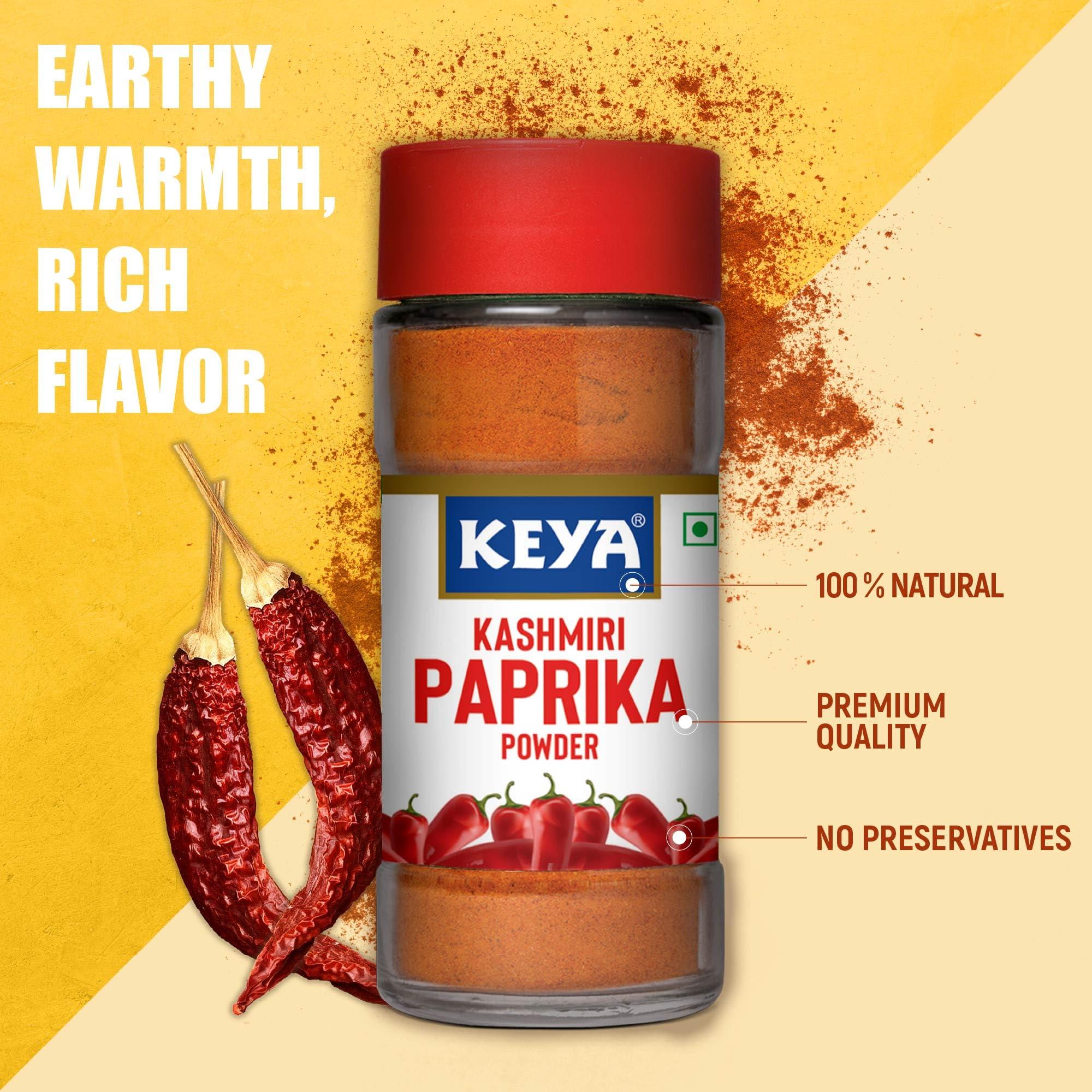 KEYA Keya Kashmiri Paprika Powder | Exotic Spices | 55gm, Pack 2