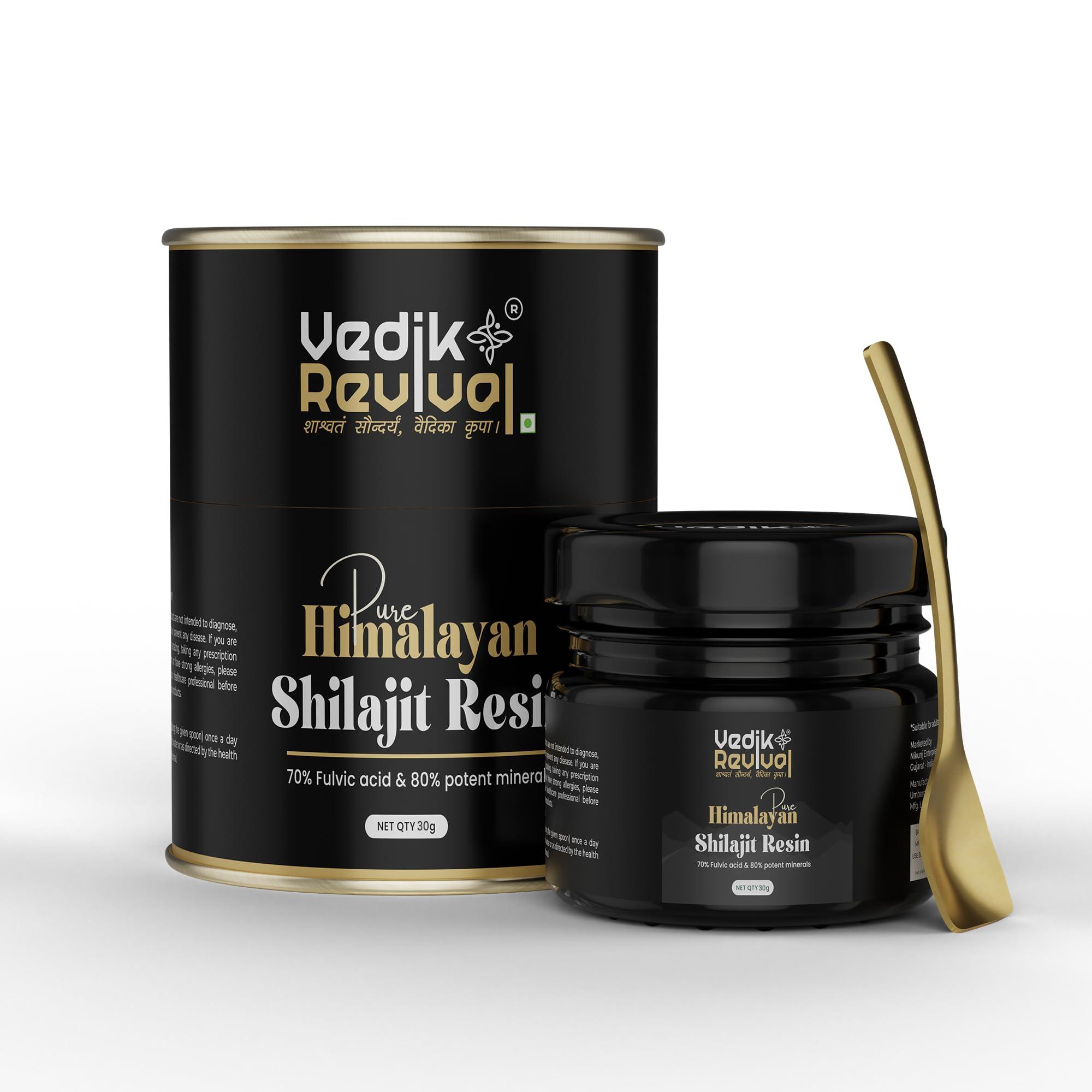 VEDIK REVIVAL Vedik Revival Pure Himalayan Shilajit Resin - Natural Rems for Endurance & Stamina - Organic Benefits with pure shilajit 20 gm