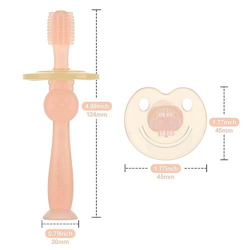 haakaa haakaa 360ø Silicone Baby Toothbrush Teether with Suction Base Infant Toothbrush Training Massage.