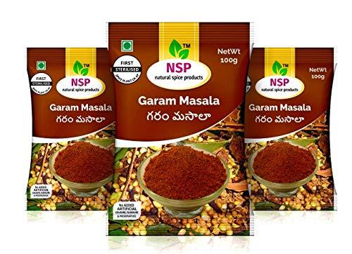 NSP natural spice products NSP Natural Spice Products Garam Masala | Naturally Processed with Natural Oils |Blended Spice for Authentic Taste and Colour |3x100gm (Pack of 3, 100g Each)