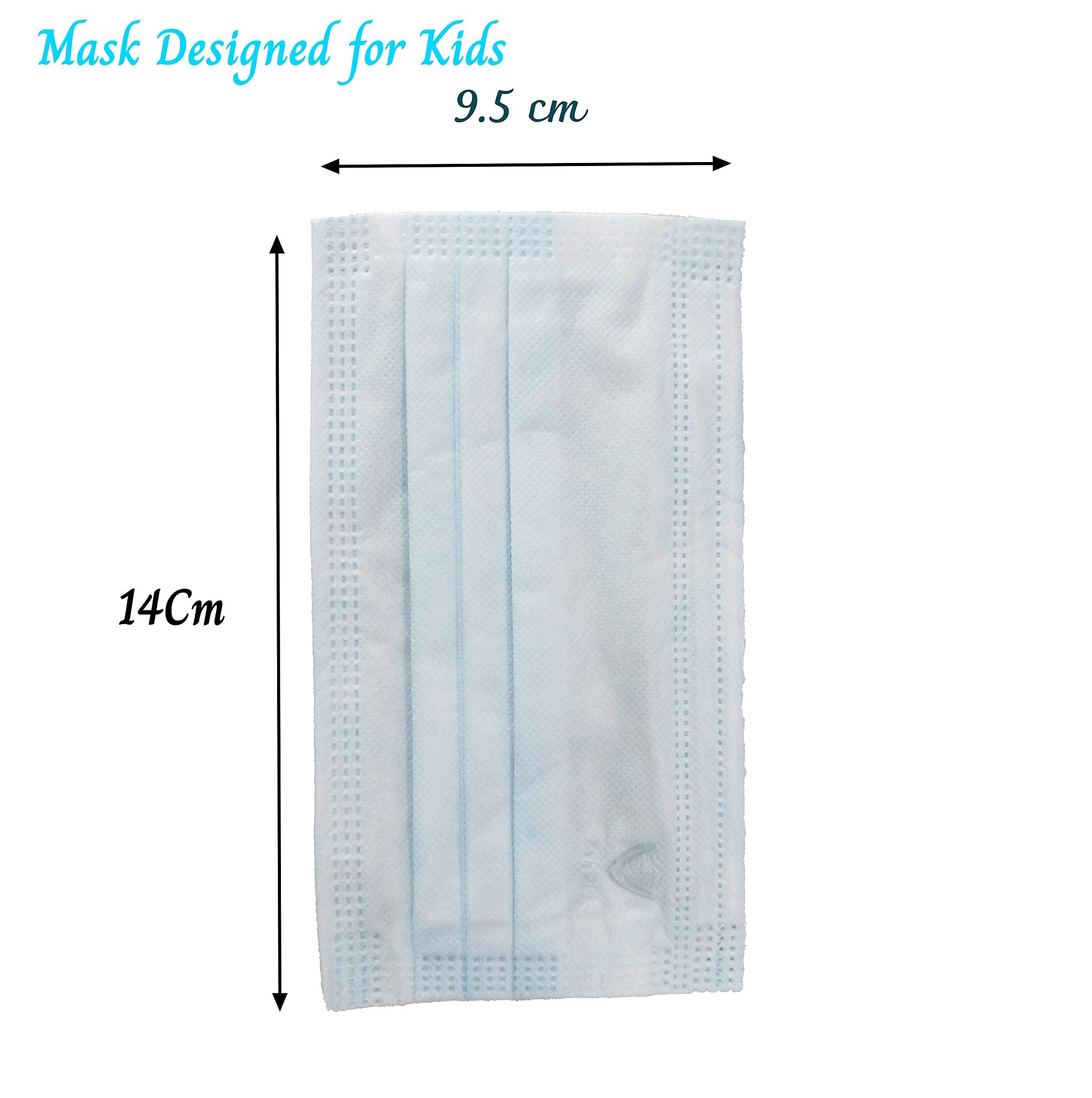 7Shield 7Shield Kids Size Black dot printed Mask with Nose clip and soft fabric ear loop Mask 3 ply disposable filter protection breathable dust proof Water Resistant Surgical Mask(300)