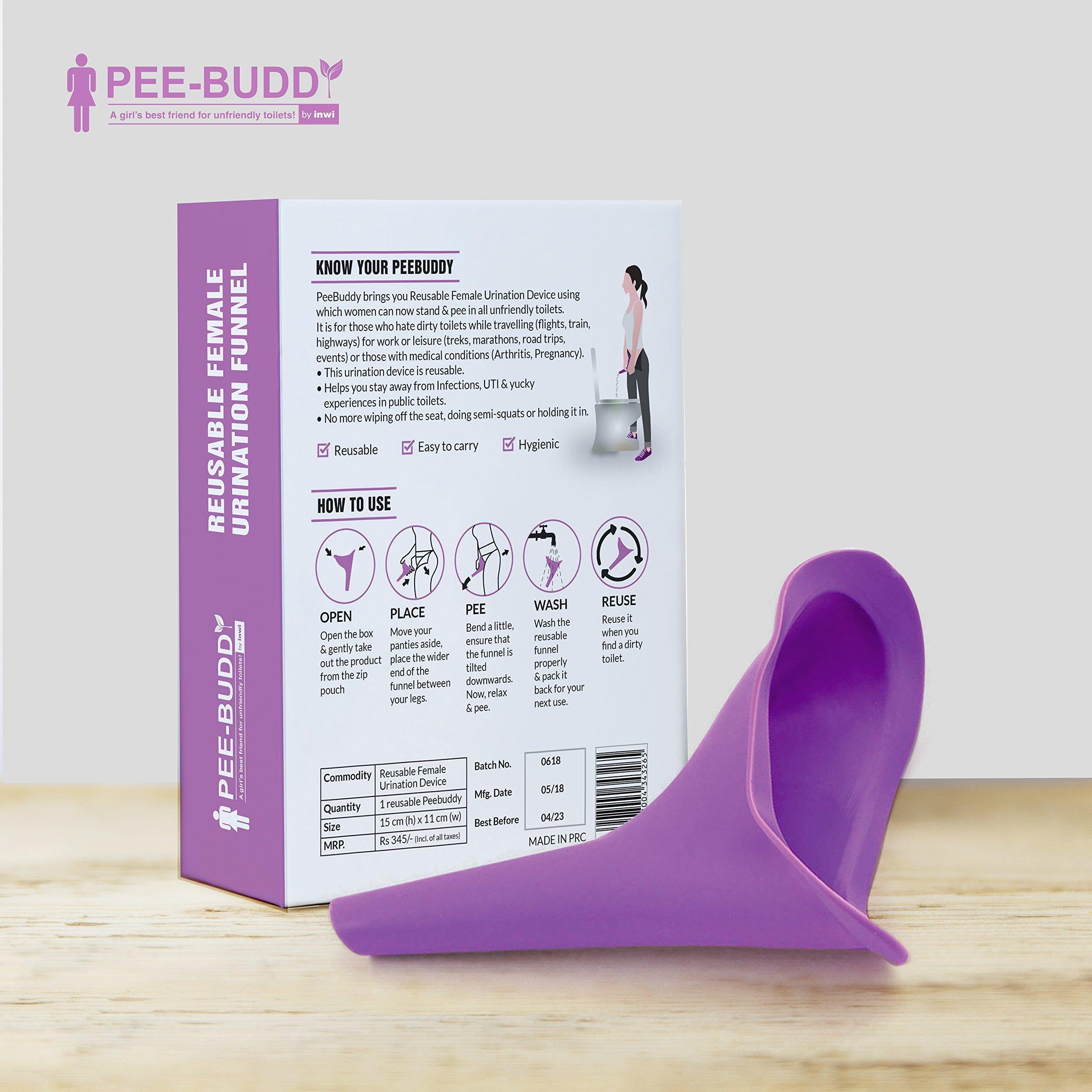 PEE BUDDY Peebuddy - Ladies Freedom to Stand and Pee Paper Based Disposable Female Urination Device for Women & PeeBuddy Freedom to Stand and Pee Reusable Portable Female Urination Device for Women - 1 Funnel