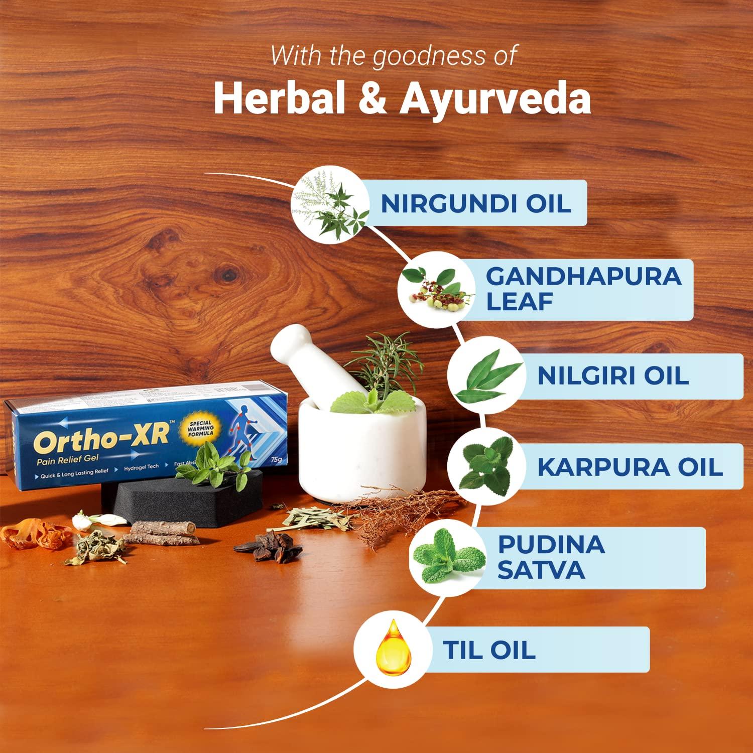 ORTHO-XR Ortho-XR Pain Relief Gel Ointment 75gms (Pack of 3) with Special Warming Formula For Quick & Long Relief, Product For Legs, Body, Back, Joint, Shoulder, Arthritis, Knee & Ankle Pain For Men & Women