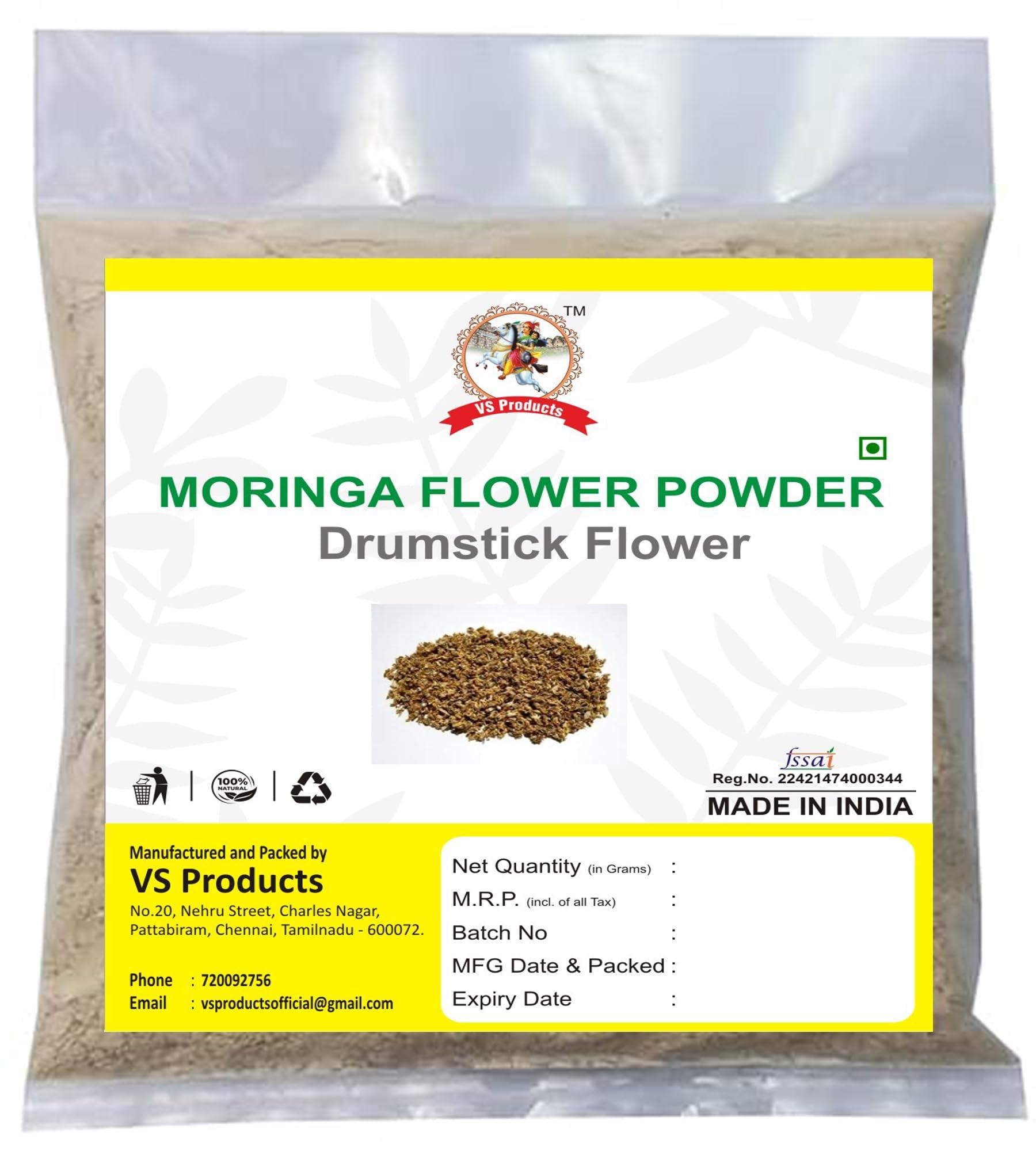 VS Products VS Products Moringa Flower Powder,(50grams) Murungai Poo Powder, Drumstick Flower, Dry Murungai Poovu Powder, for Making Herbal Tea, Soup, Salads, 50g(Pack of 1 X 50gm)