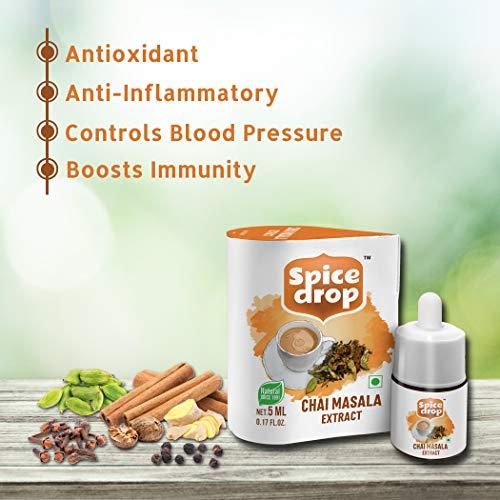 Spice Drop Spice Drop Chai Masala Tea Combo | Natural Extract of Ginger (Adrak), Tea Masala (Chai Masala) and Cardamom (Elaichi) | Food, Beverages and Dessert |1 Bottle 180 Drops (5 ML x 3 Packs)