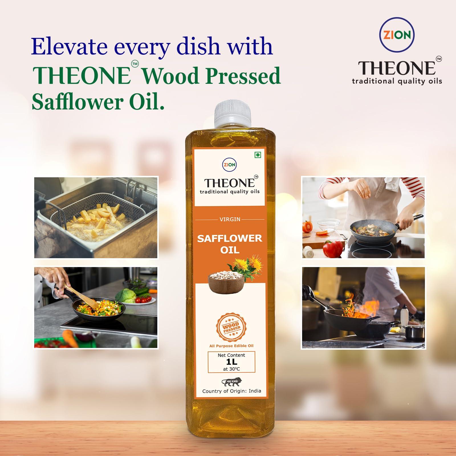 THEONE THEONE Safflower Oil | Wood Pressed (Lakdi Ghani/Kolhu/Chekku) Method | Virgin | Kusube Enne, Kusum ka Tel | Daily Cooking & Healthy Oil | Chemical Free | THEONE - traditional quality oils (200 mL)