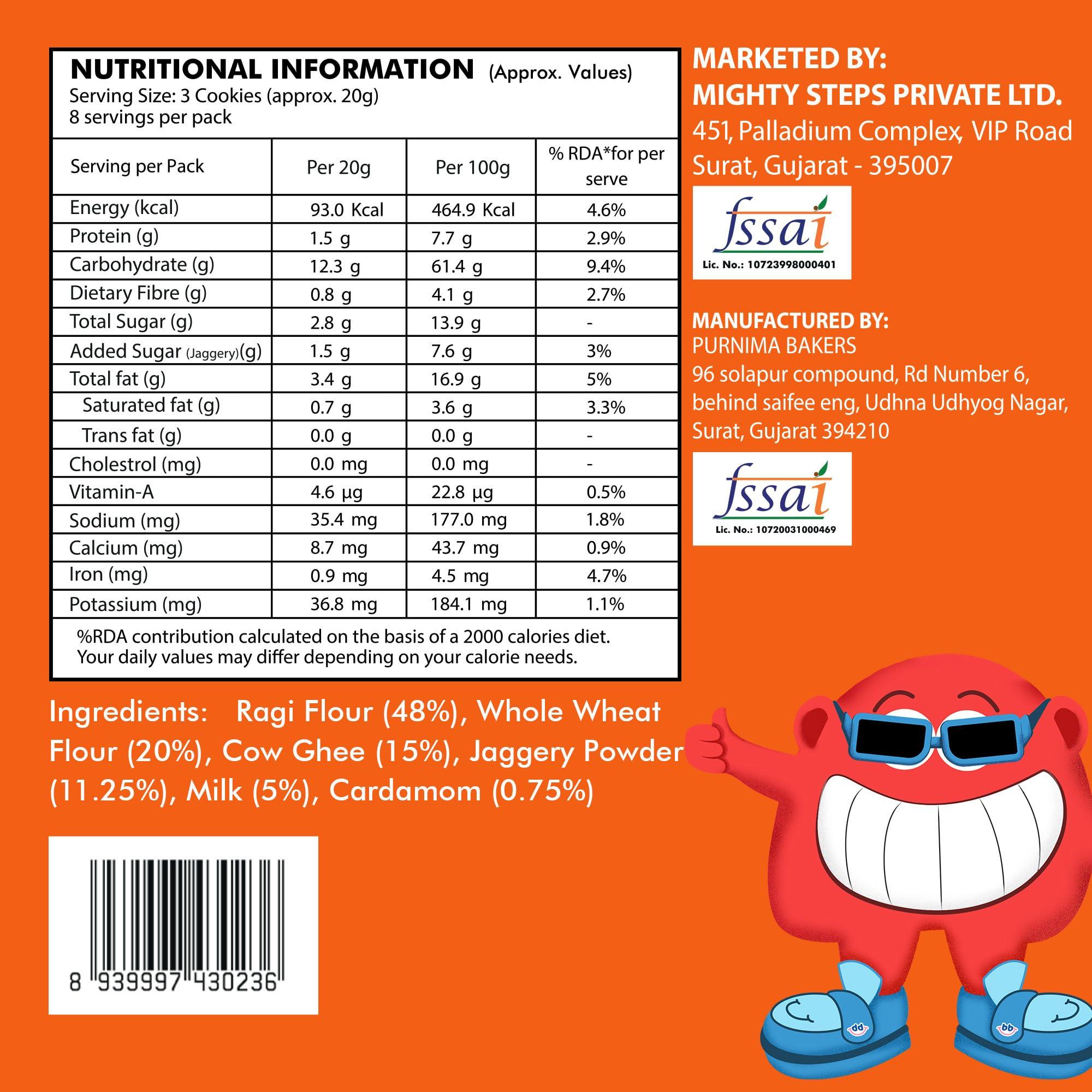 BE'BE' BURP BE\'BE\' BURP Ragi Cookies Combo Pack Of 2 -Tasty & Healthy Cookies For Childrens|No Artificial Preservatives & Flavours|Natural Sweetness Of Jaggery Biscuits (150G Each)