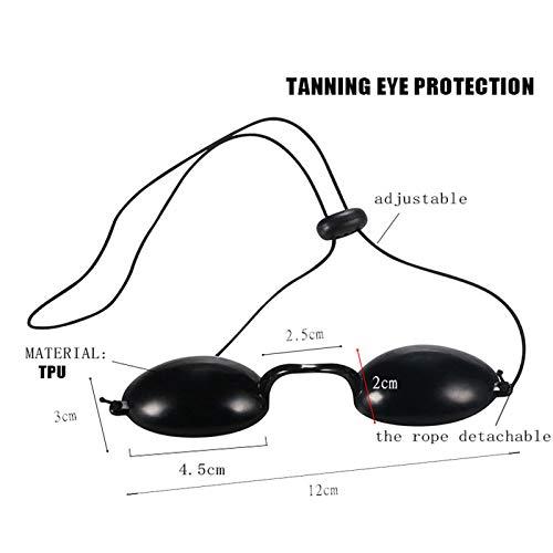 Layfoo Flexible Tanning Bed Eye Protection UV Glasses Portable Black Glasses Protective Eye Eyeshield (Black) -Layfoo