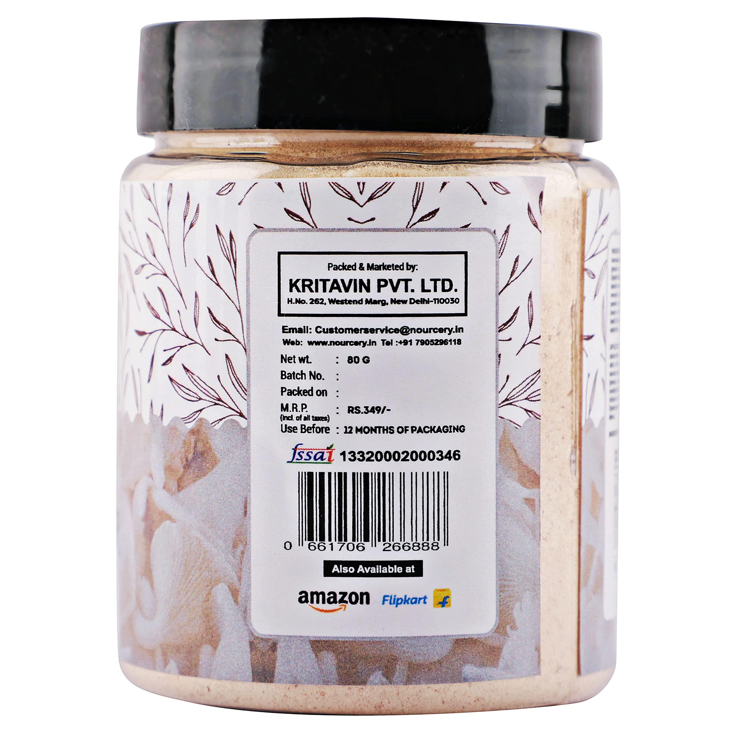 NOURCERY Nourcery Dried Oyster Mushroom Powder, 80Gm (Oyster Fungus Fine Particle)