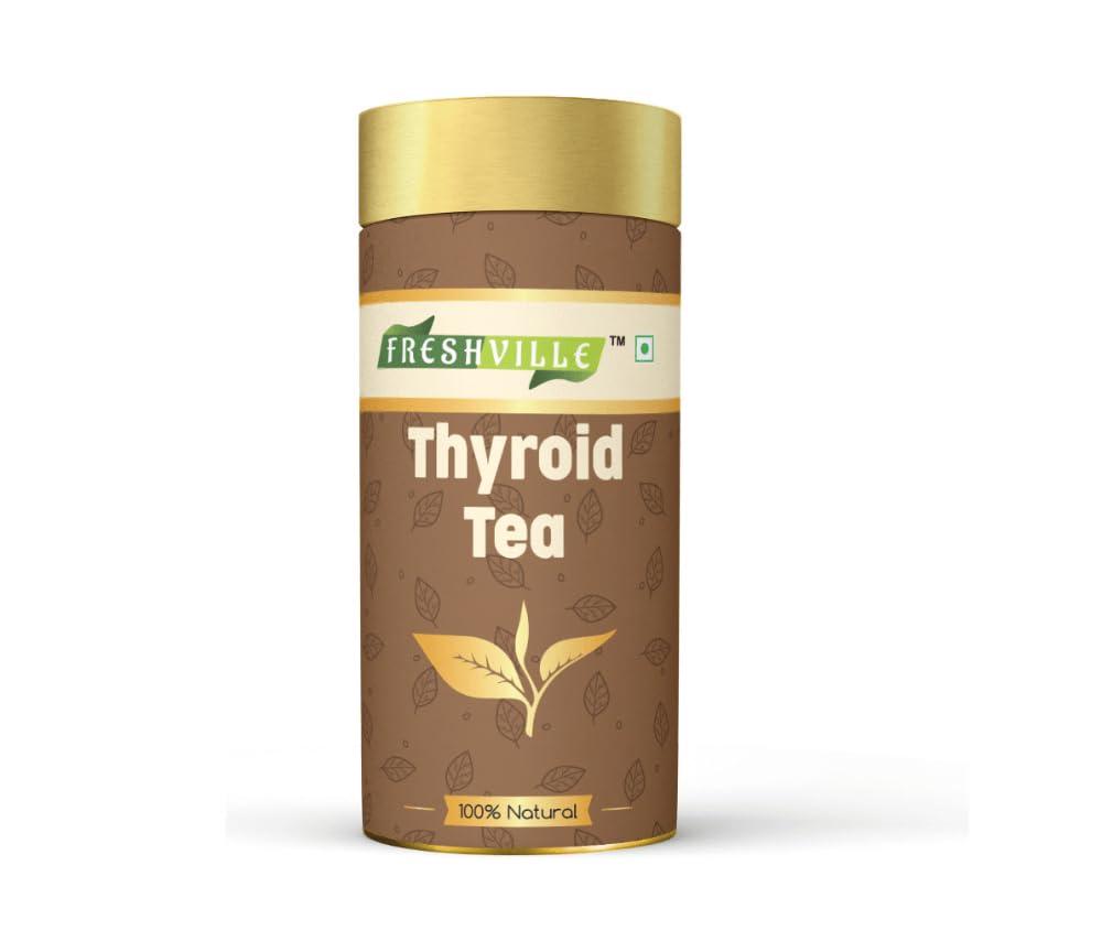 FRESHOKIT Freshville Thyroid Green Tea | Thyroid Support Green Tea | Restore healthy T3, T4 levels - 100 Gm