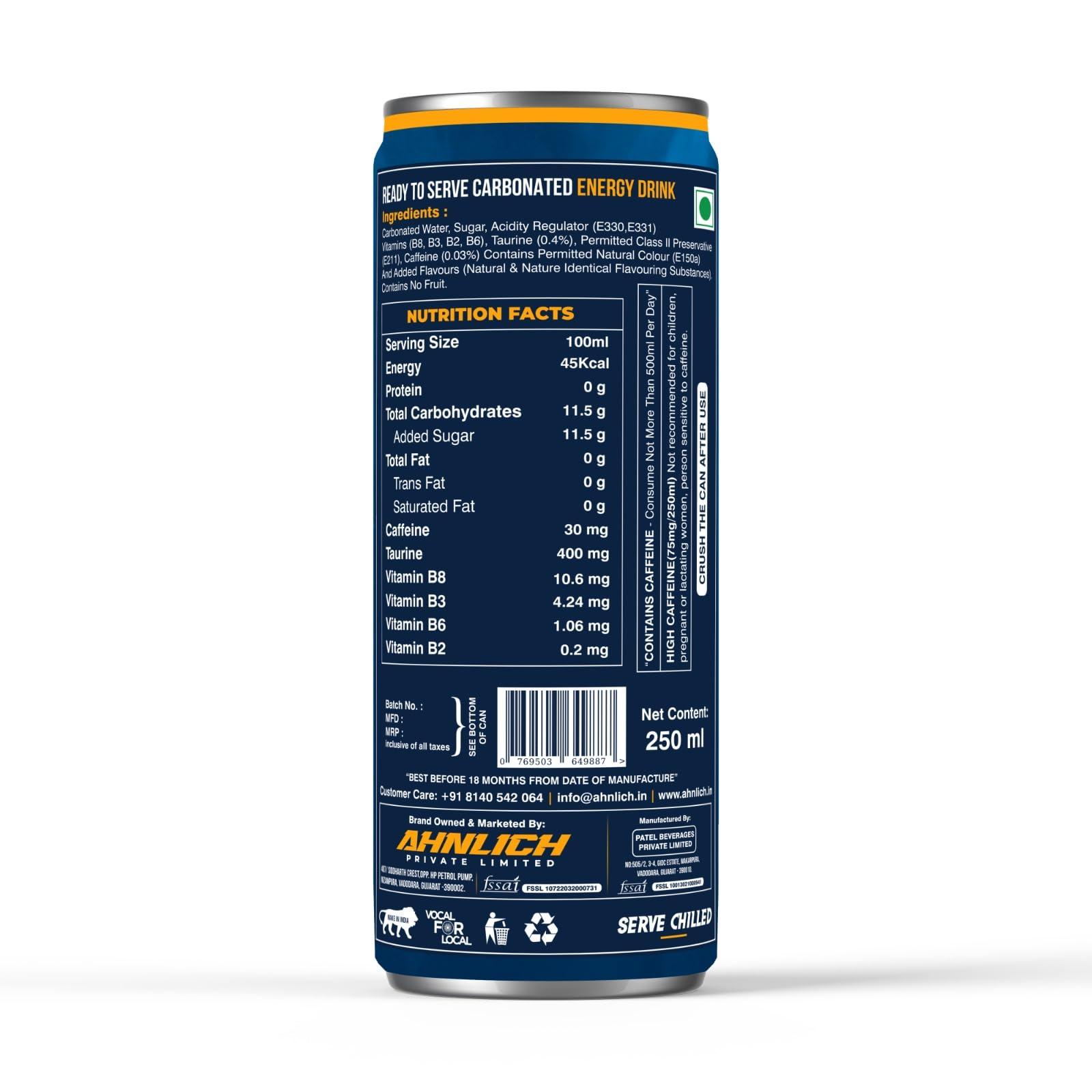 AHNLICH\'s SMASH Ahnlich\'s Smash Energy Drink | 250 ML Each | Pack of 12