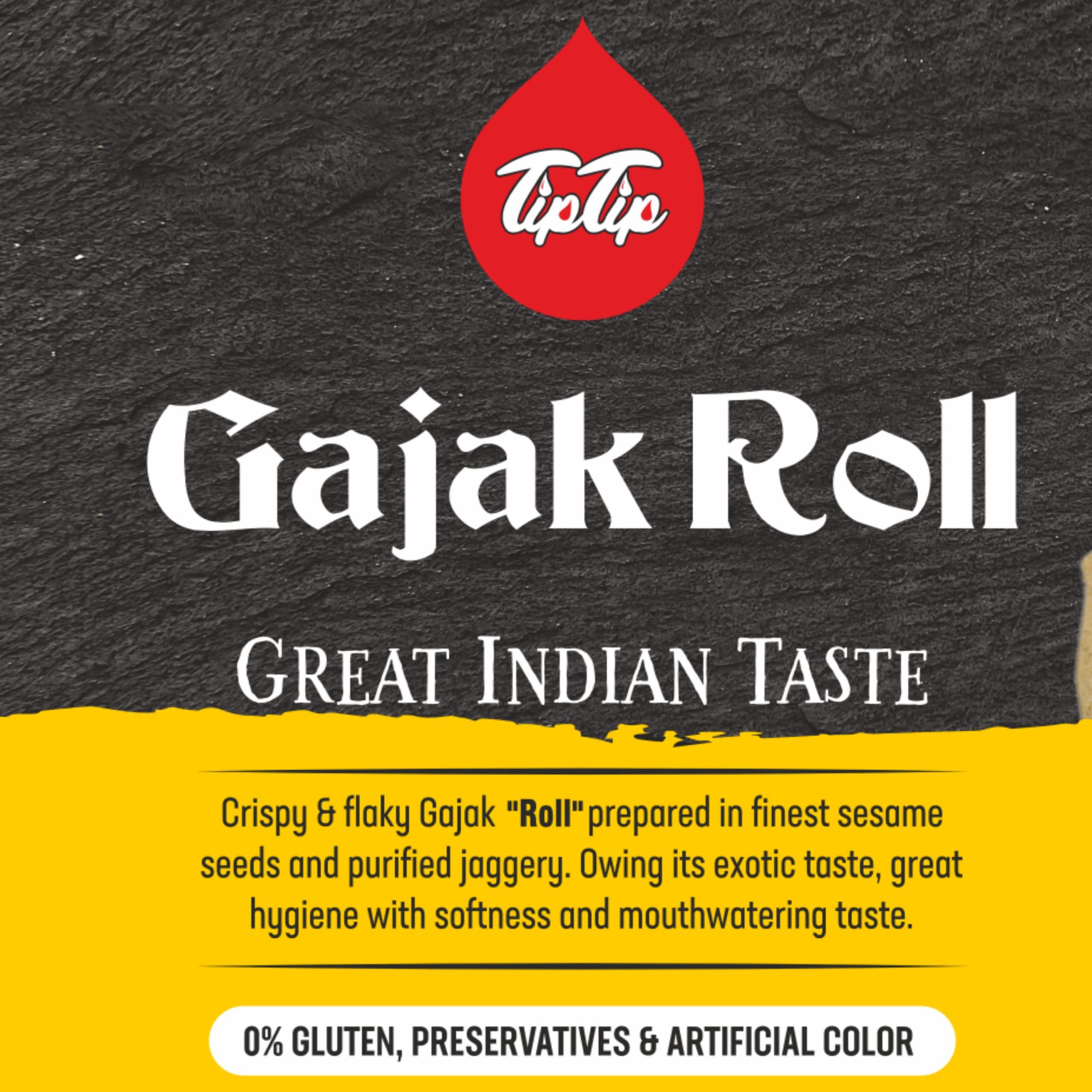 TIP TIP TIP TIP Handmade Crispy Gajak Sweet Roll 600g | Gud Gazzak | Tilkut | Gajjak | Sesame Chikki | Gachak | Gur Snacks Bar