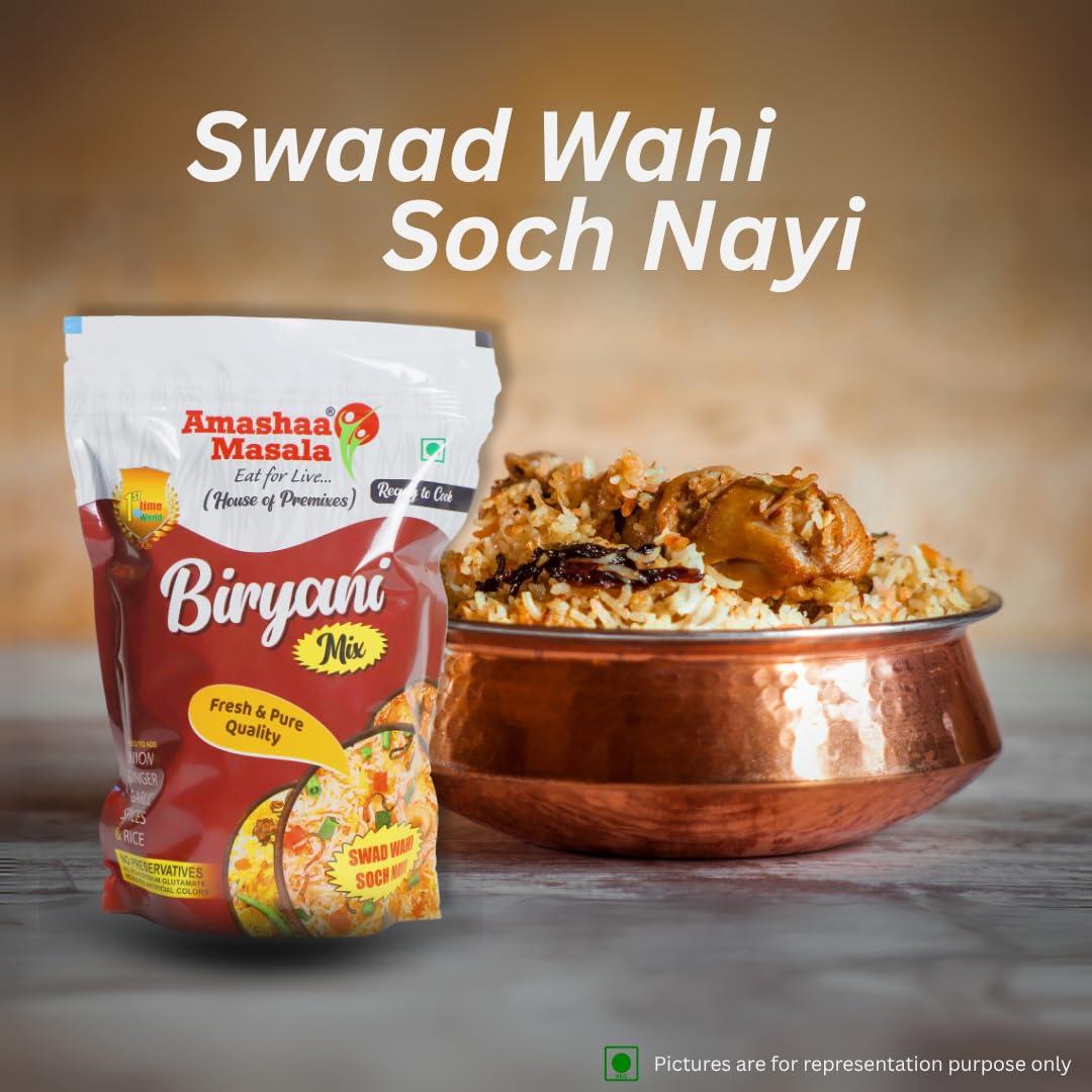 Amashaa Masala Eat for Live... Amashaa Masala Eat for Live... Biryani Mix - 480Gm | Best Premix | Ready To Cook Biryani| Ready To Cook Biryani Mix | Biryani