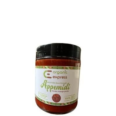 Organic Express Organic Express - Spicy Appemidi Tender Mango Pickle-Western Ghat Rare-Without oil (250 Grams)