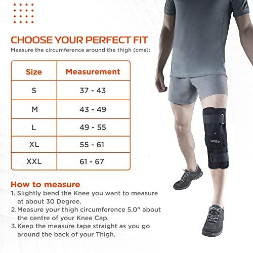 Vissco Vissco Knee Brace - Short 14" Brace (Firm Support), Knee Support for Osteoarthritis of knee joint, Pain Relief, Knee Stabilizer, Joint Injury, Knee Immobilizer - XL (Black)