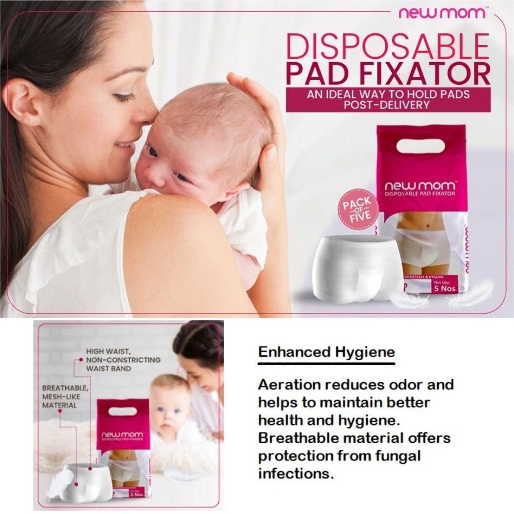 LADY HAWK LADY HAWK Combo Value Pack New Mom Maxi Maternity Sanitary Pads Napkins and XL Panty Pad Fixator for Pregnancy/After Delivery. Ultra Soft 20 New Mom Pads and 15 XL Panties for Hip Size 101-112cm