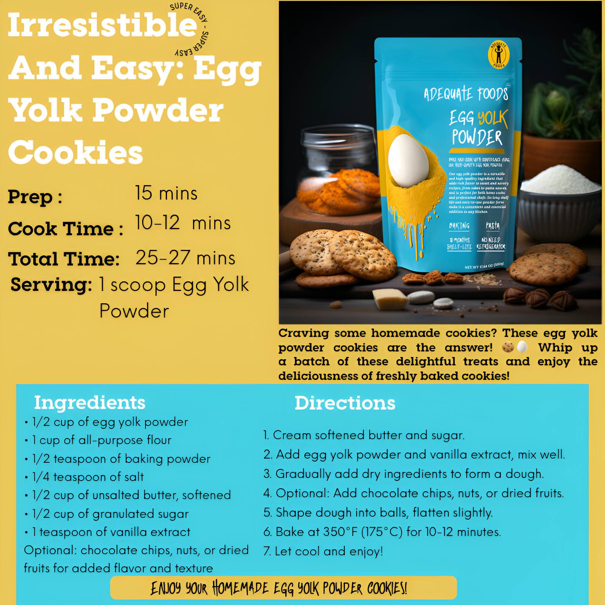 ADEQUATE FOODS Adequate Foods Egg Yolk Powder 500gm (Pack of 1) Rich, Versatile, and Convenient | Enhance Your Culinary Creations