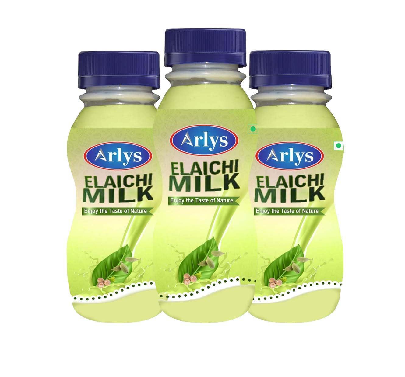 Arlys ARLYS Elaichi Flavoured Milk | Feel Real Elaichi MilkShake 150 ml | Pack of 3 Bottle