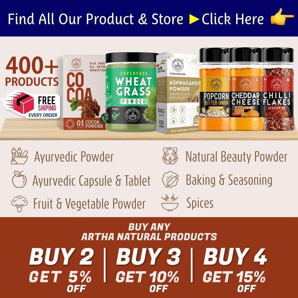 ARTHA NATURAL Artha Natural - Popcorn Seasoning Combo - Cheddar Cheese Seasoning, Butter Onion, Cheese Tomato, Popcorn Masala, Peri Peri Masala [For PopCorn Seasoning, Nachos, Sprinkle on French Fries] - 200g each (1000g)