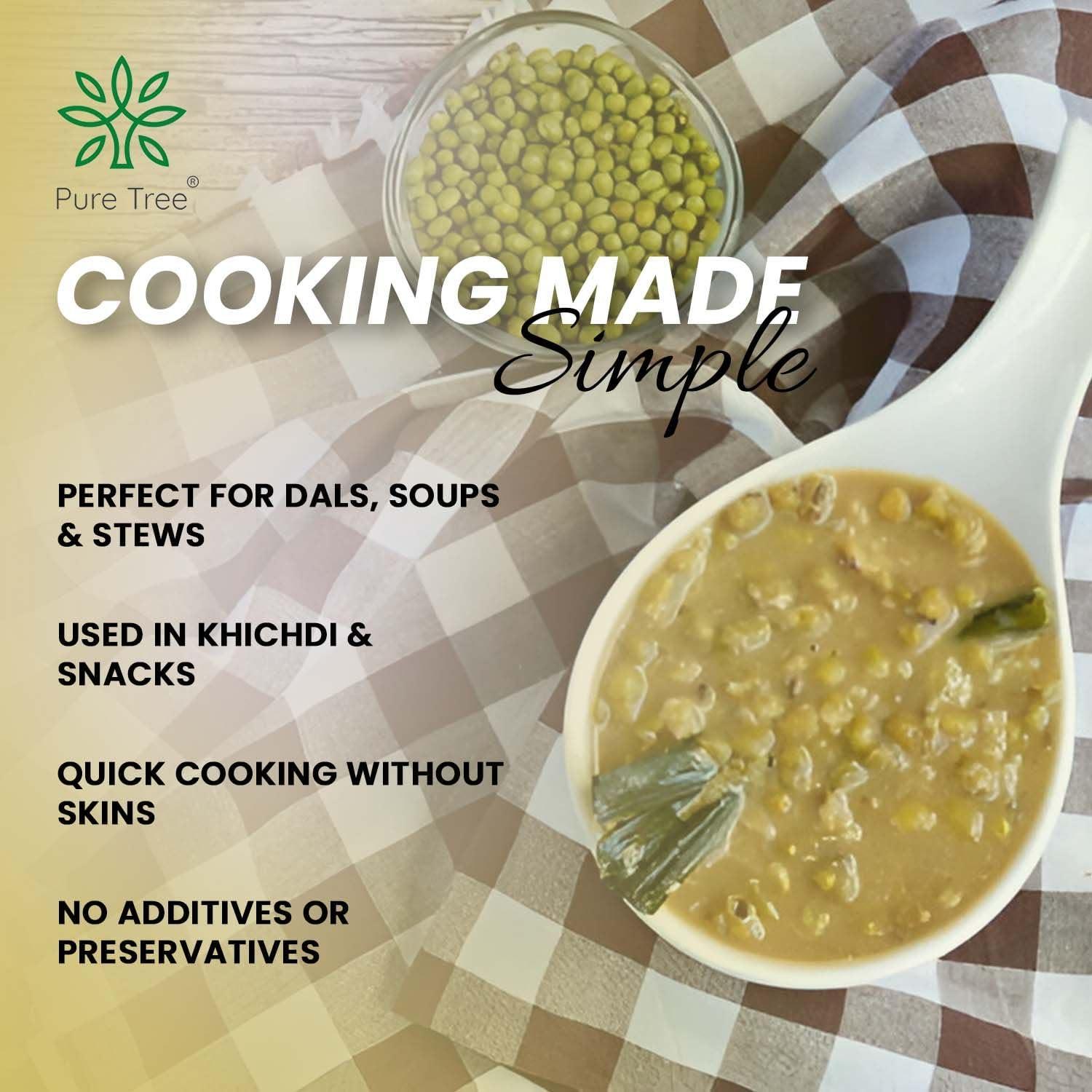 Pure Tree Pure Tree Certified Organic Green Moong Dal | 1900 g | Green Gram Whole | Whole Green Moong Dal High In Fiber & Protein | Hara Moong Sabut Hesaru Kalu Mung Whole