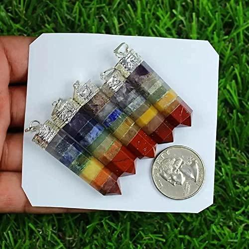 PANAKUMUS PANAKUMUS Handcrafted 7 Chakra Tree of Life Pendant with 7 Chakra Tree of Life Keychain and 7 Chakra Tumble Hanger (7 Chakra Pencil Pendant)