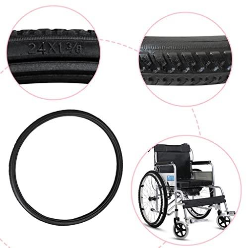Colcolo Generic Pack of 2 Solid Wheelchair Street Tire Fit Most 24x1-3/8\" Wheel Chair Black