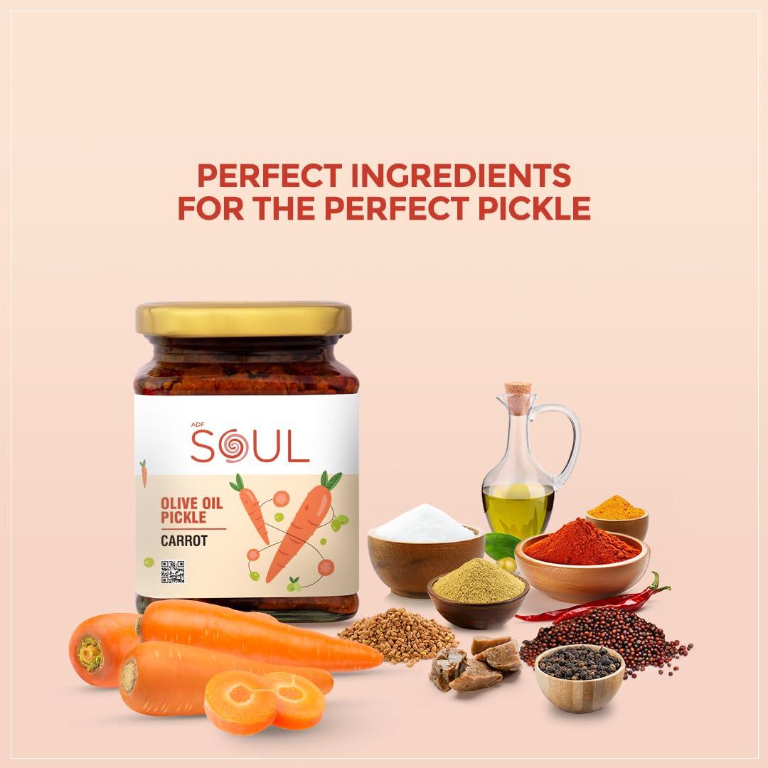 ADF Soul Soul Carrot Pickle in Olive Oil 265 Grams - A Flavorful Fusion Infused with Premium Olive Oil