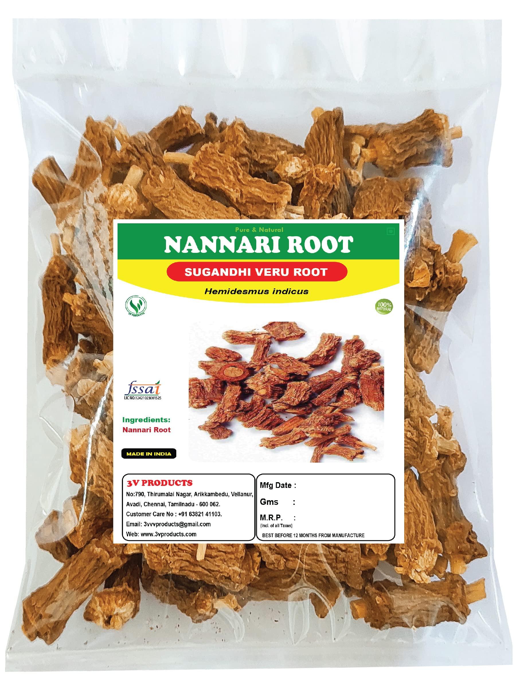 3V PRODUCTS 3V PRODUCTS Natural Nannari Roots 1Kg | Sugandhi Veru Roots | Anantmool Roots | Indian Sarsaparilla | Hemidesmus Indicus for Body Cooling | Blood purifier | Digestive (Pack of 1)