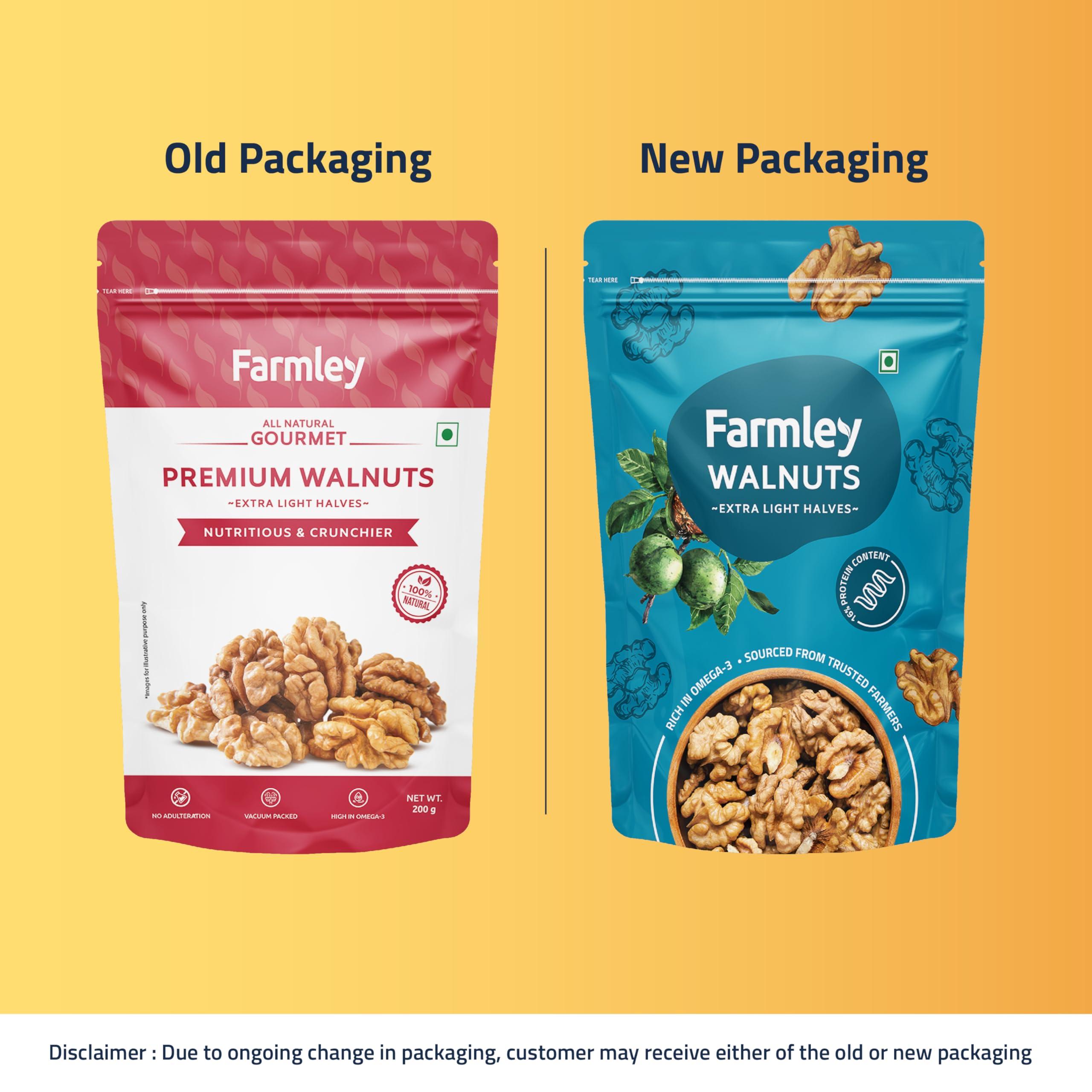 Farmley Farmley Premium Chile Walnut Kernel | 4 x 200 g | Walnuts Without Shell, Akhrot, Dry Fruits, Natural Akhrot Giri, Rich in Proteins & Antioxidants (Pack Of 4)