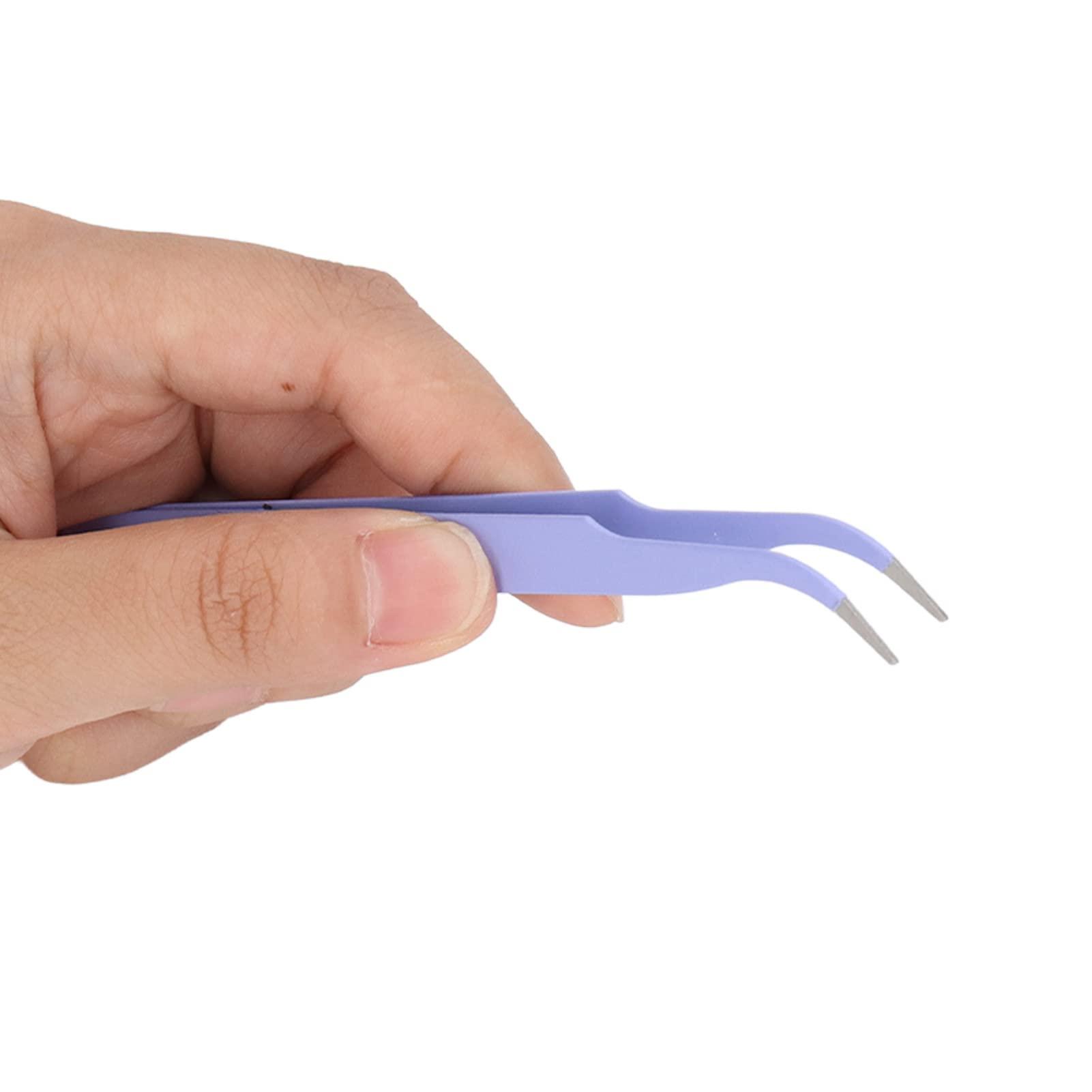 RTLR Accuracy Tweezer, Tweezer Set Hard Multifunctional Elbow Pointed for Eyelashes Extension