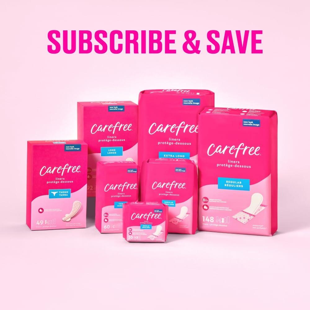 Carefree Carefree Acti-Fresh Ultra-Thin Panty Liners, Long To Go, Unscented - 92 Count