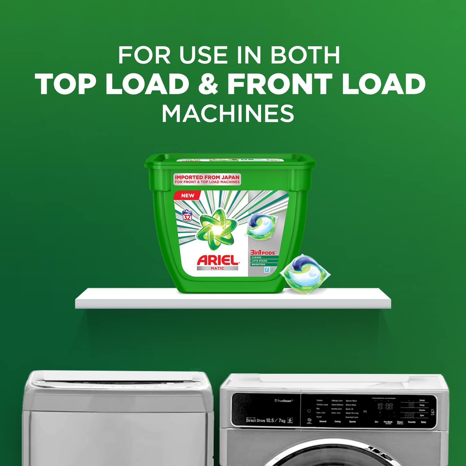 Ariel Ariel Matic 3in1 PODs Liquid Detergent Pack 32 Count for Both Front Load and Top Load Washing Machines