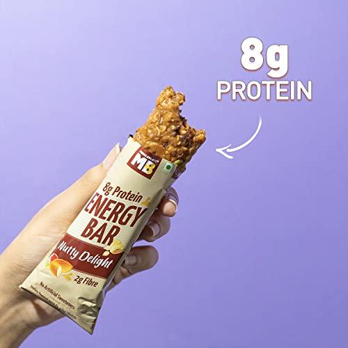 MuscleBlaze MuscleBlaze Energy Bar, Nutty Delight, 6 Bars (50 g Each), 8 g Protein, Healthy Snacks with Whey Protein Concentrate, Dry Fruits, Almonds, Pista, & Soy Protein Isolate, No Artificial Sweeteners