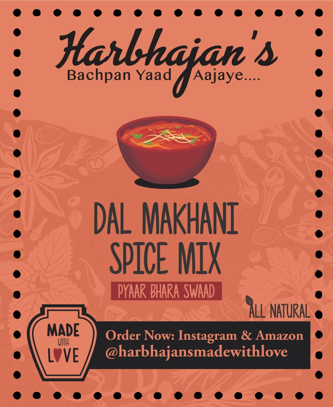 Harbhajan's Bachpan Yaad Aajaye.... Harbhajan\'s Dal Makhani Spice Mix | Pack of 2 (100gm each) | Naniji\'s Original Recipe | Handmade with love (Dal Makhani Spice Mix)
