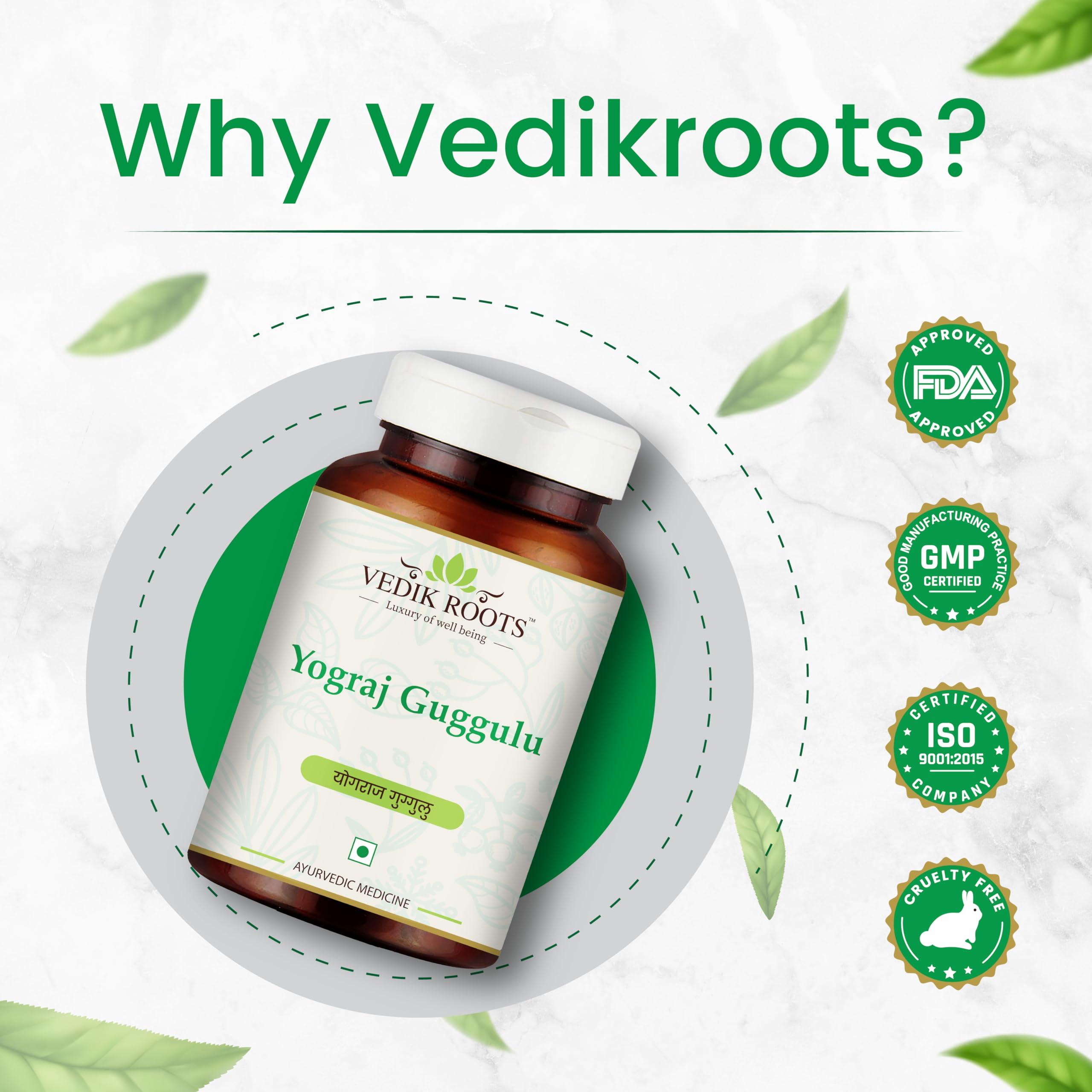 VEDIKROOTS Vedikroots Yograj Guggulu - Ayurvedic Supplement For Joint Pain | Relief From Joint Discomfort | For Swelling & Stiffness | 60 Tablets (Pack of 3)