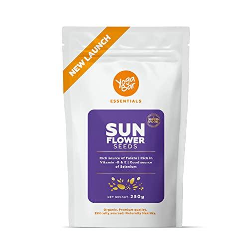 Yogabar Yogabar Organic Roasted Flax Seeds - Organic Flax Seeds 250gm, Alsi Seeds for Hair Fall Control, Sunflower Seeds for Eating Protein and Fibre 250gm (Pack of 2)