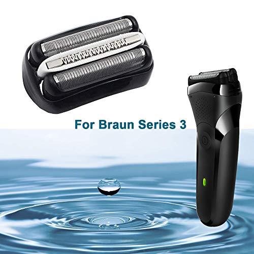 Qnotici Qnotici Replacement Shaver Head Compatible with Braun 3 Series 32B Foil & Cutter Electric Shaver Razor Blade Head for Braun 301S 310S 320S 3040S 3080S 350CC, Black