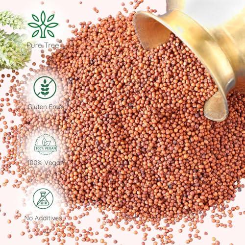 Pure Tree Pure Tree Certified Organic Ragi Whole | 900 g | Finger Millet | Nachni | Nagli | Ragi Millet Gluten-Free | Bavto | Red Finger Millet | Ragi Whole Grain