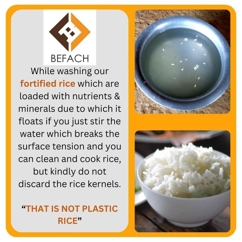 Befach 4x Befach Fortified Low GI Rice | Free of Pesticides, Non GMO, Certified Low GI & Low Sugar White Rice Perfect for Diet & Diabetic Patients | 4.5 kg (Pack of 3)
