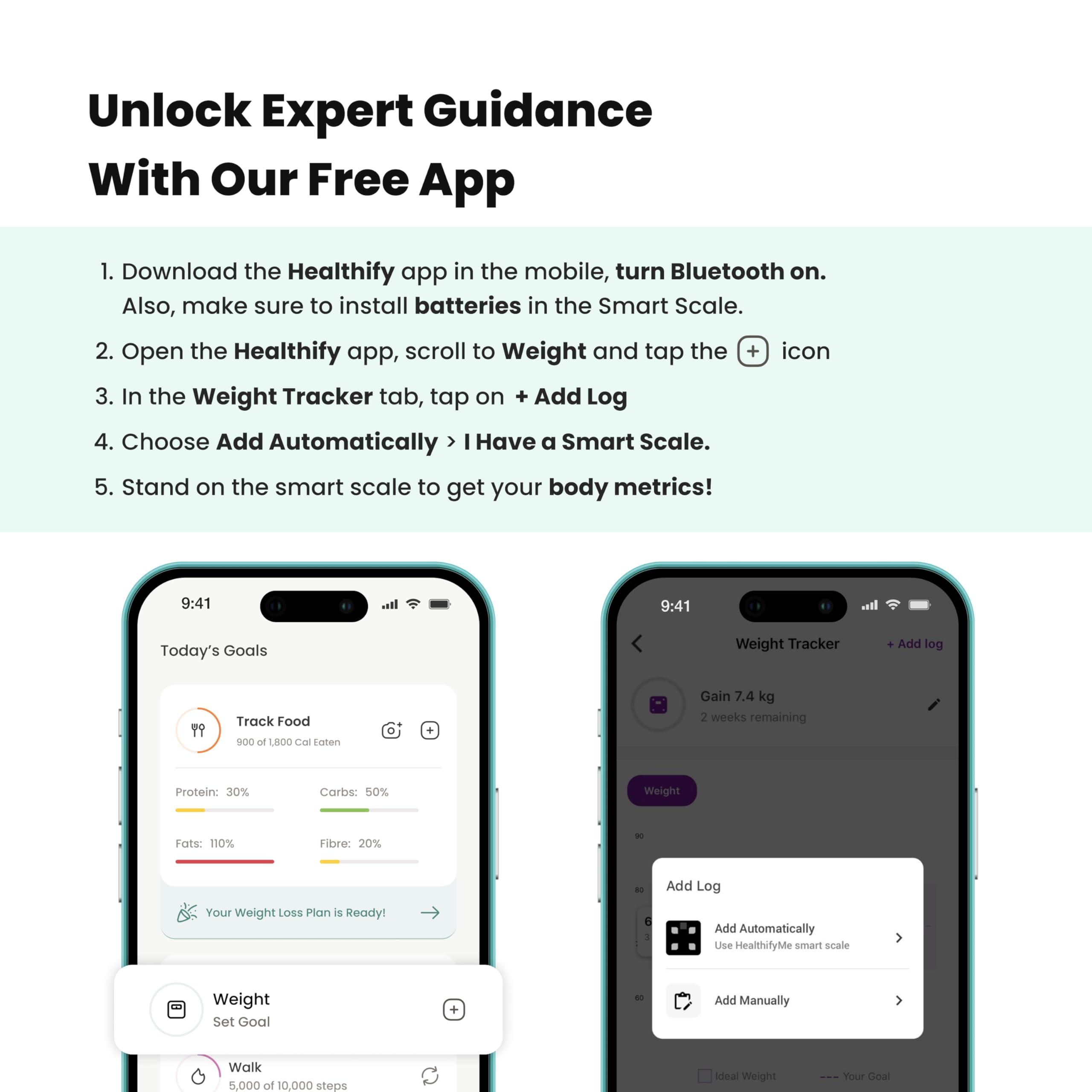 HealthifyMe HealthifyMe Smart Scale Get Data Driven Smart Weight Loss and Track 11 Plus Key Body Metrics in HealthifyMe App|1 Month FREE HealthifyMe Smart Plan| 2 years Warranty (Pink)