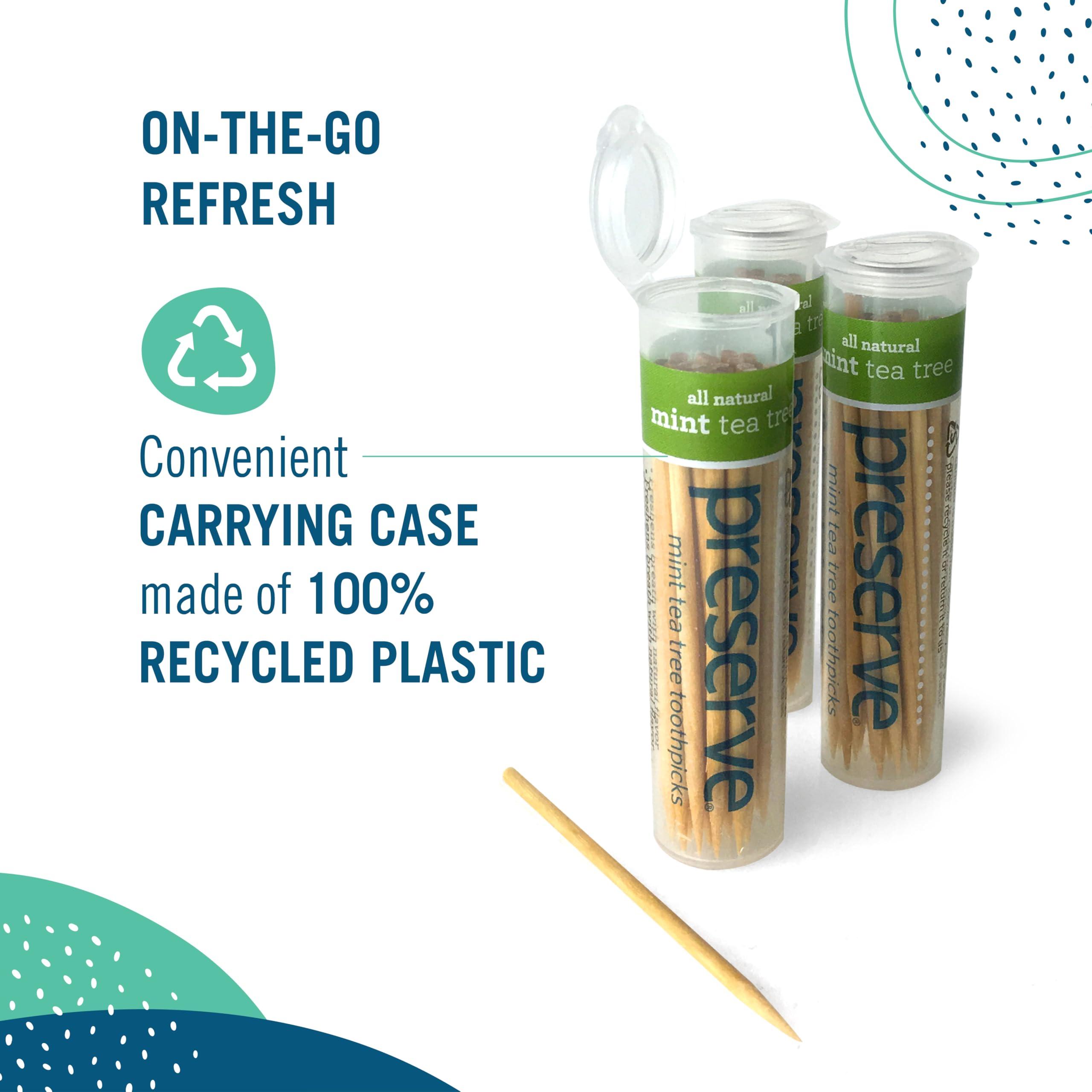 Preserve Preserve Flavored Toothpicks, Mint Tea Tree, 3 Count