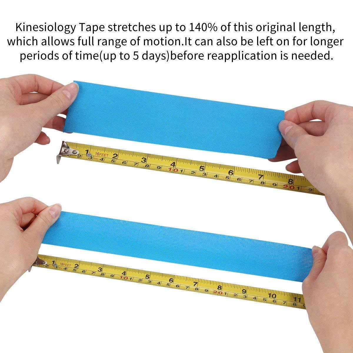 KIYO KIYO Waterproof Kinesiology Tape (5 m X 5 cm) Latex Free Breathable Athletic Sports Tape For Injury, Muscle Support, Pain Relief, Joint Support And Physiotherapy