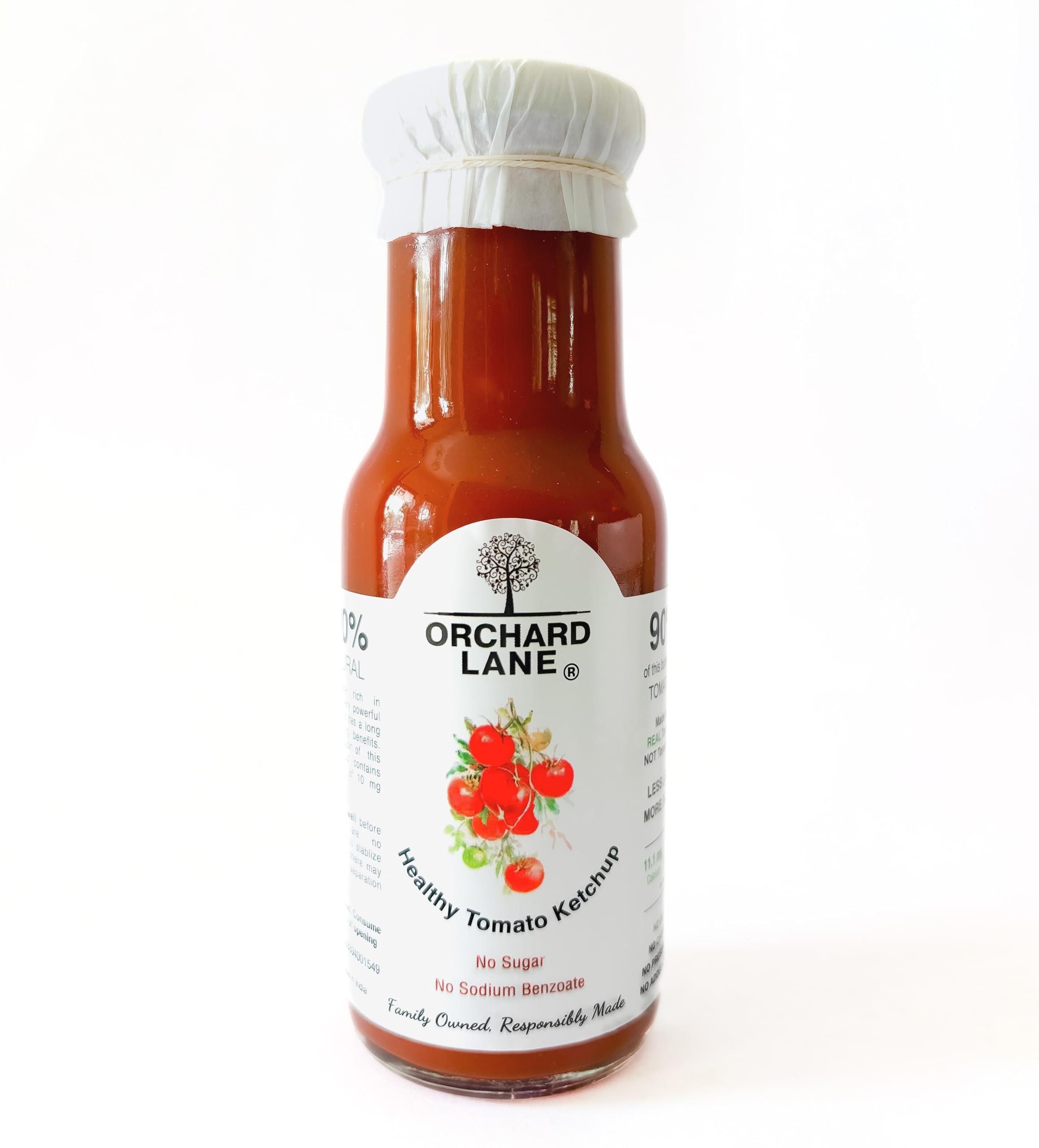 Orchard Lane Orchard Lane Organic Tomato Ketchup - Certified Organic | No Preservatives or Chemicals, Low-Sugar- 230 gm | Low Calorie | Non Fattenning | For kids Adults Breakfast Snacks Meals