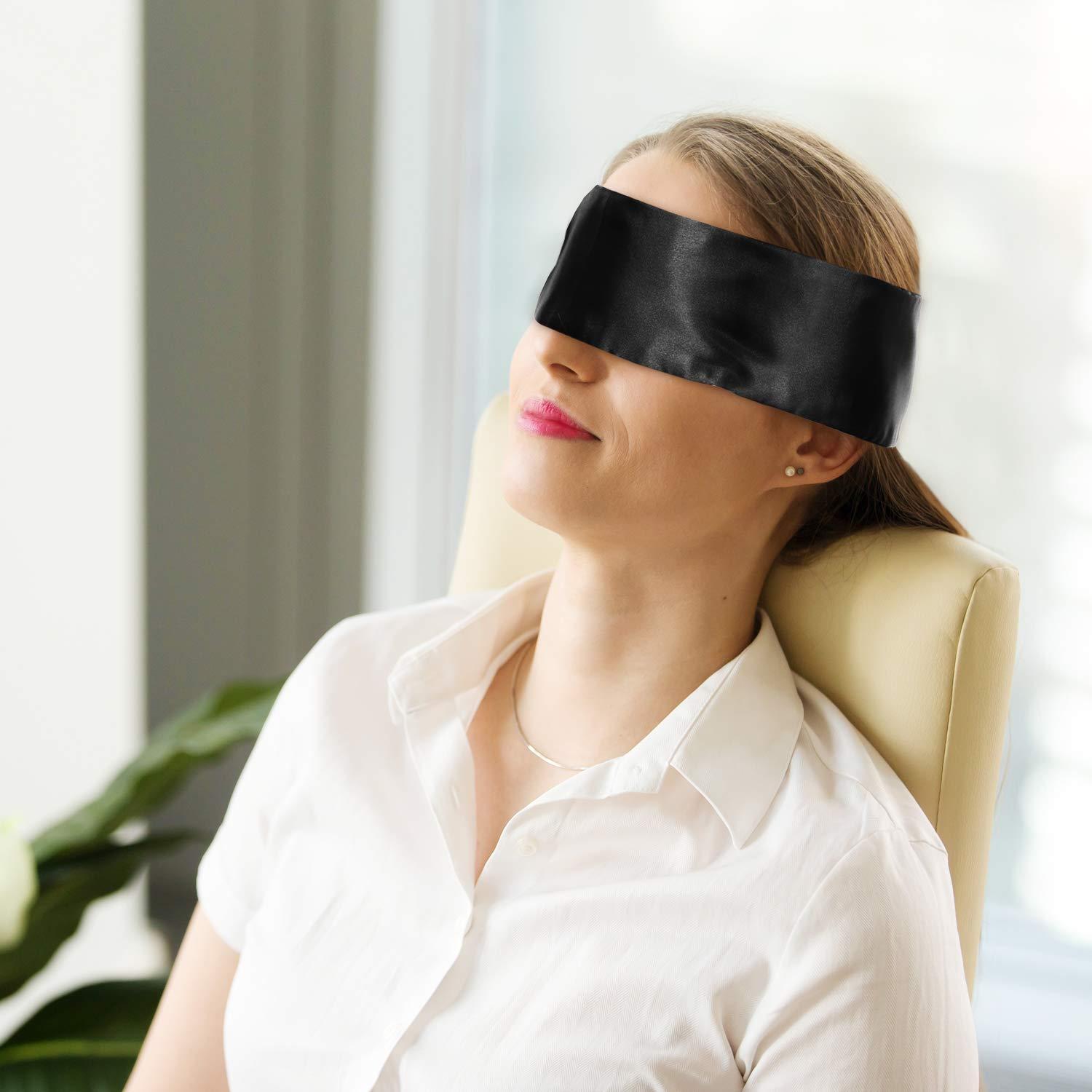 Shappy Shappy 4 Pack Satin Eye Mask Blindfold 150 Cm(Black Rose Red And Black)