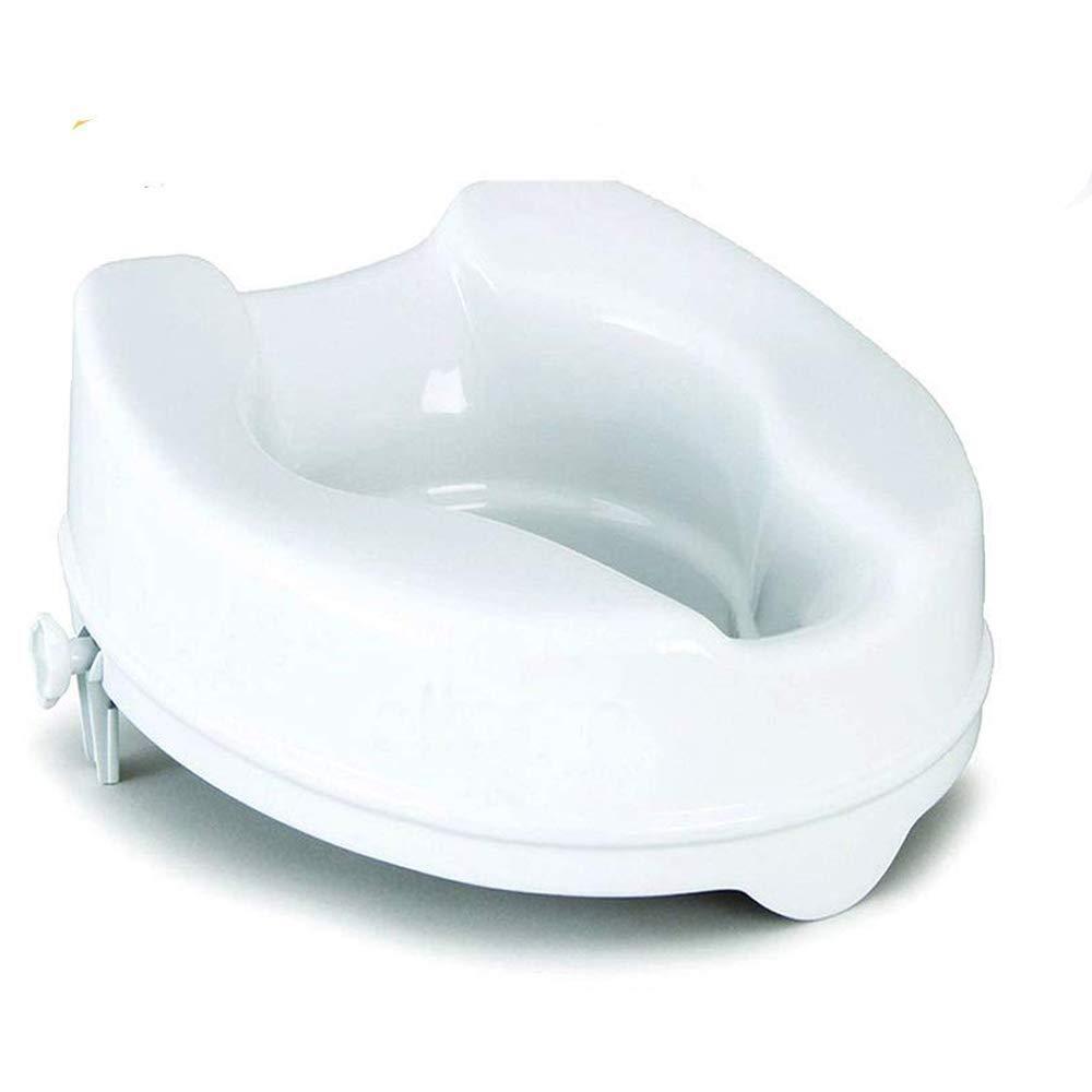 PAXMAX PAXMAX Commode height Raiser/Toilet Seat Elevator riser without Lid plastic, portable, lightweight extender commode seat (White, 6 Inch)