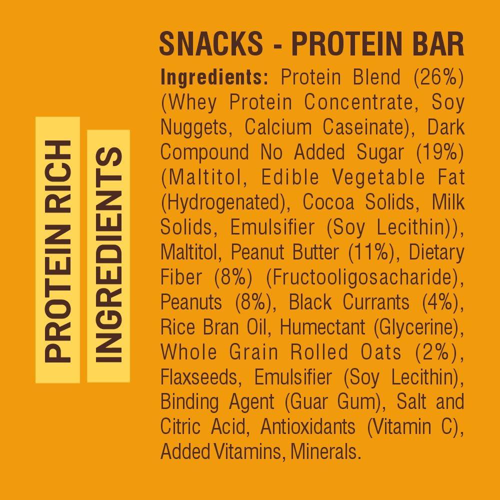 RiteBite Max Protein RiteBite Max Protein Active Peanut Butter Protein Bars with 20g Protein, 5g Fiber & 21 Vit. & Minerals | 0 Added Sugar, No Cholesterol & Trans Fat For Upto 4h of Energy, Healthy Snack, 70g (Pack of 12)