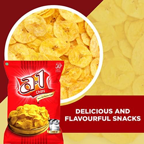 a-1 Chips a-1 Chips Ultra Thin Kerala Banana Chips - Pack of 3, 250g - Made with Pure Coconut Oil and Banana - 100% Authentic Nendran Banana Kerela Chips (Pack of 3 x 250g)