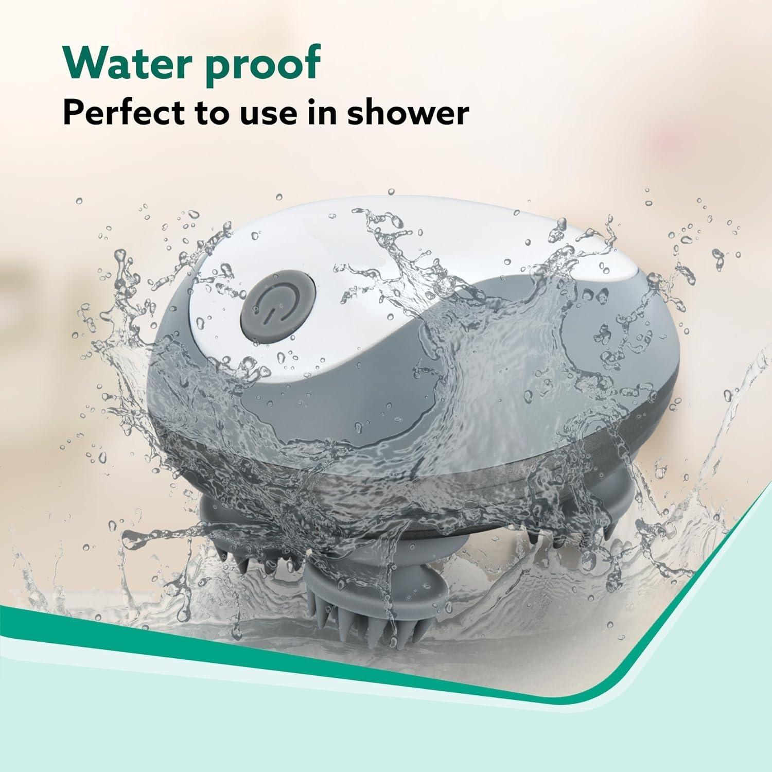 Clefairy Clefairy Handheld Head Massager Electric Scalp Massager for Self-Care or Headaches Cordless & Compact Shampoo Brush Lightweight & Ergonomic Comb for Shower Waterproof