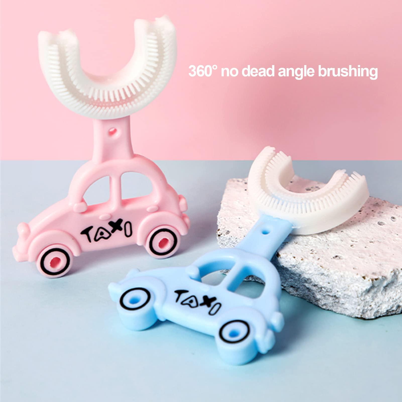 JUMZ U-shaped toothbrush Two cute cartoon car-shaped silicone toothbrushes for traveling home